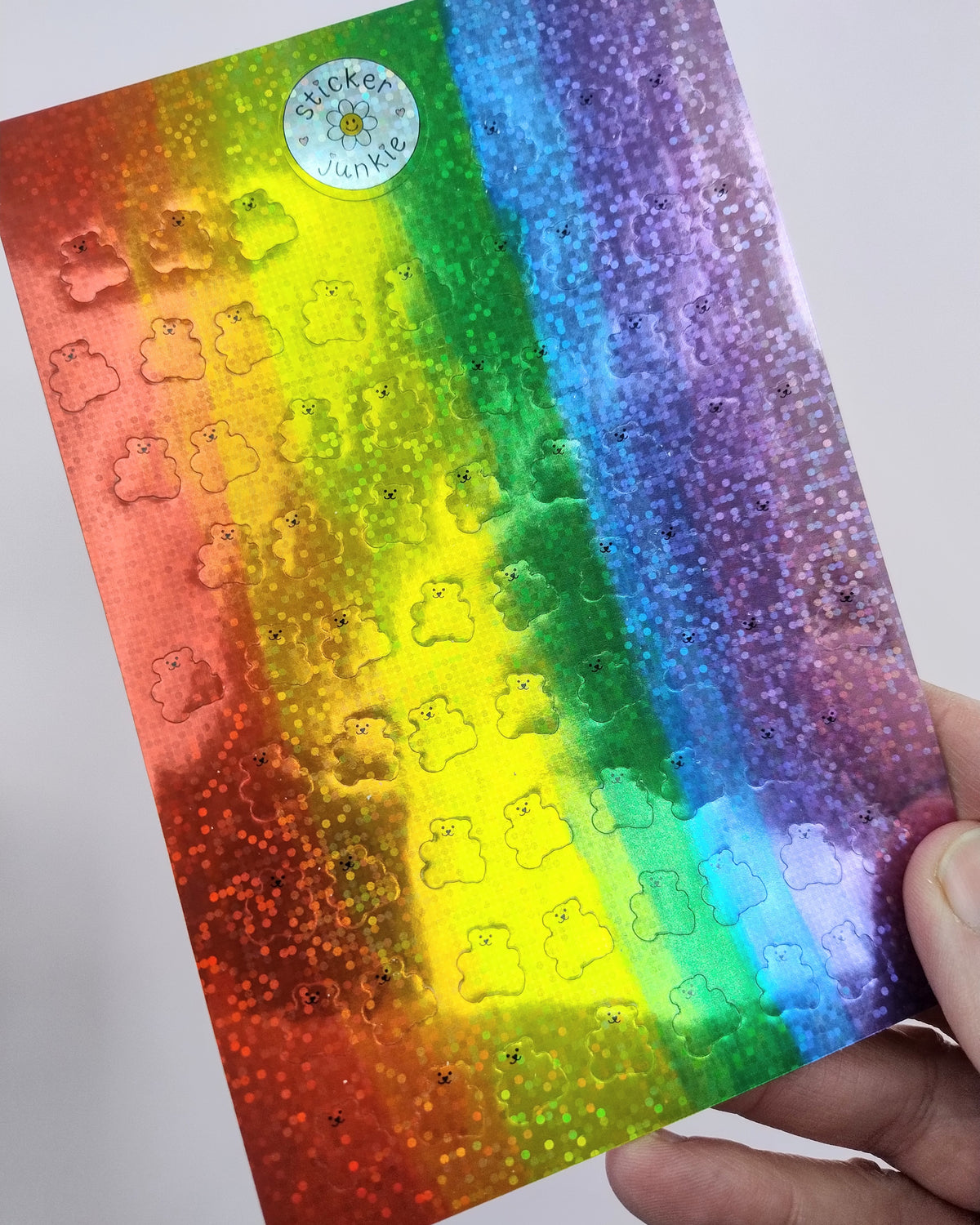 Rainbow Sparkle Micro Bears Sticker Sheet