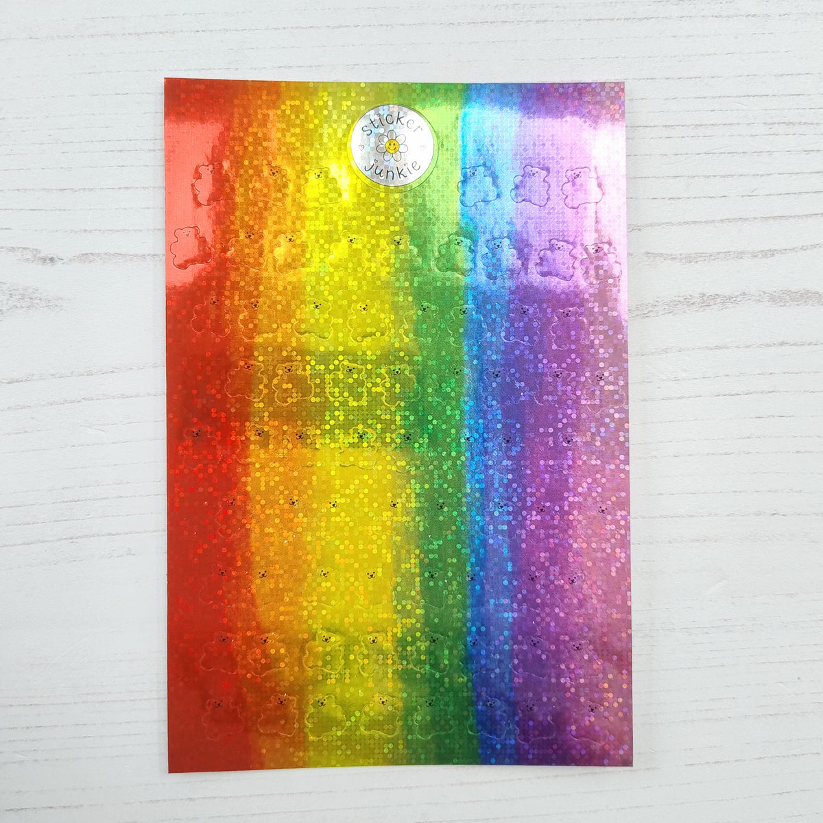 Rainbow Sparkle Micro Bears Sticker Sheet