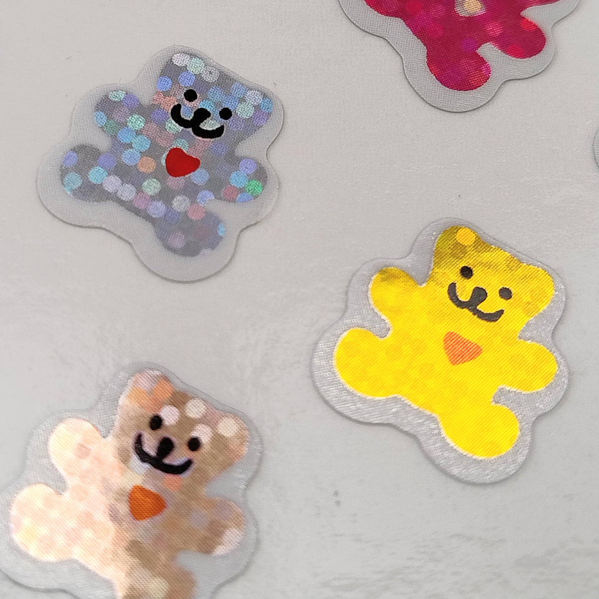 Vintage Rainbow Sparkle Bears Sticker Sheet