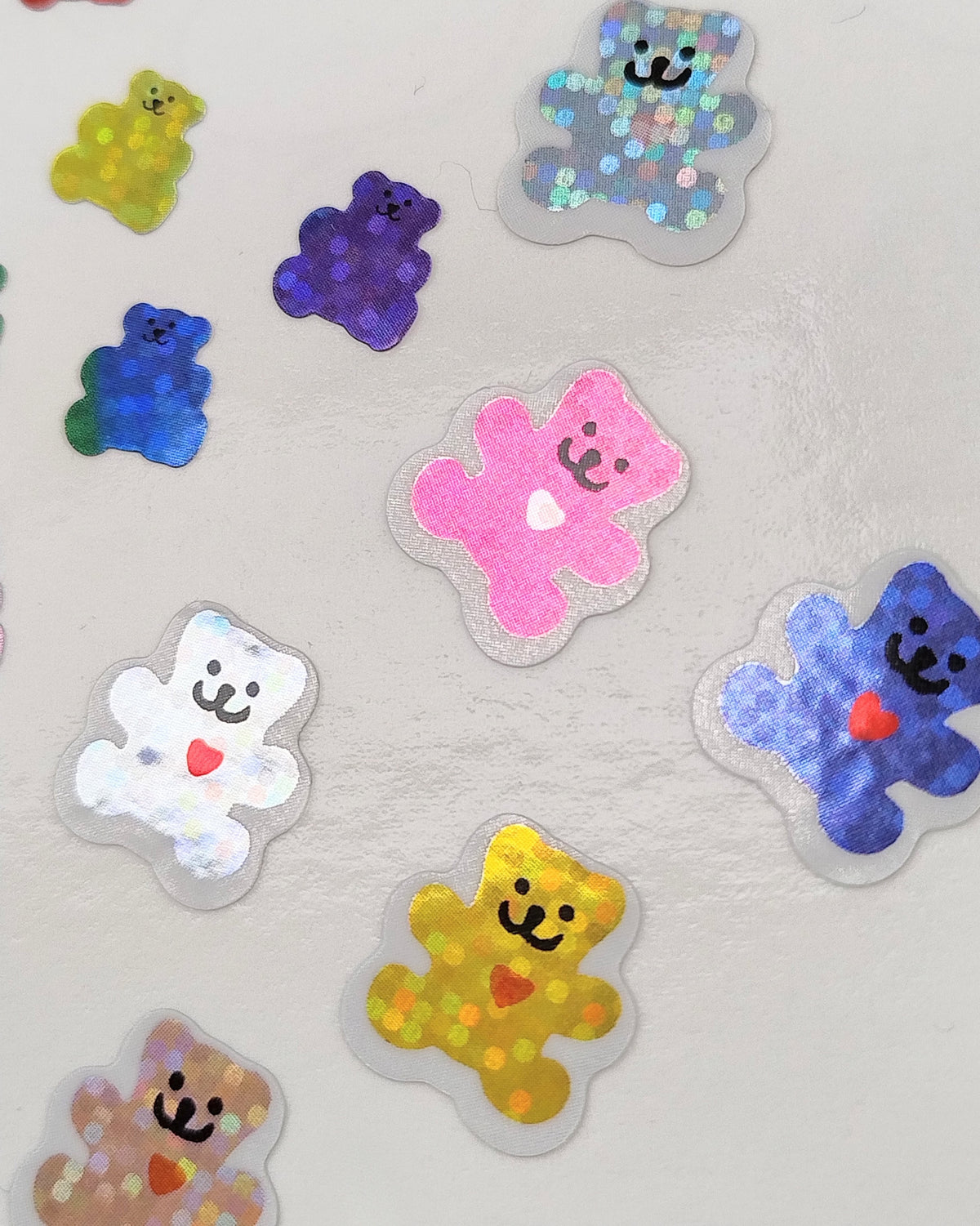 Vintage Rainbow Sparkle Bears Sticker Sheet
