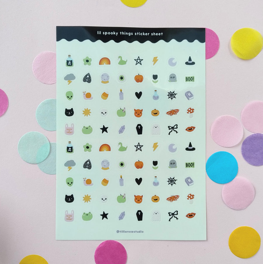 Lil Spooky Things Clear Vinyl Sticker Sheet