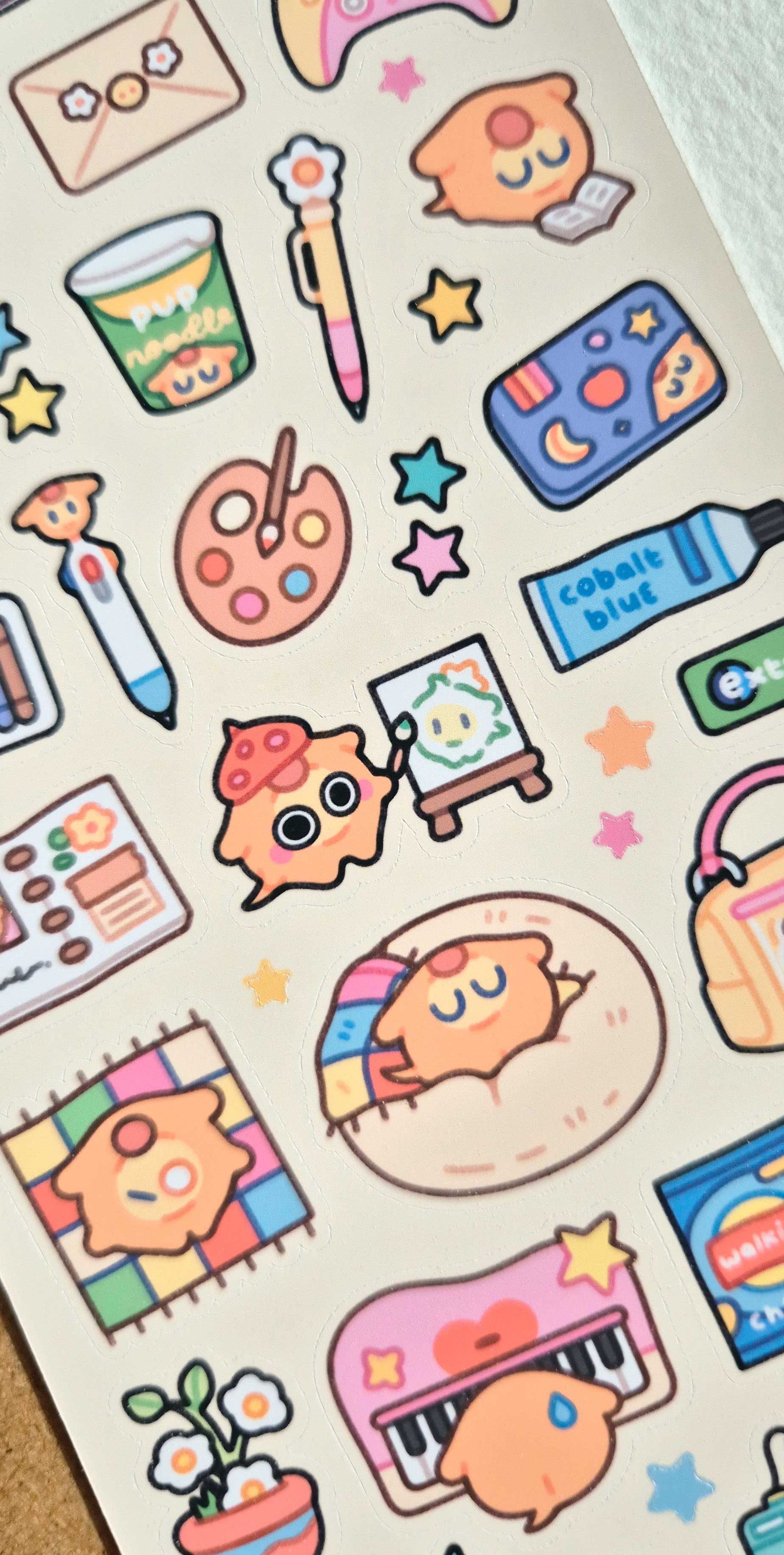 Coy Pup Activities Holographic Stickers