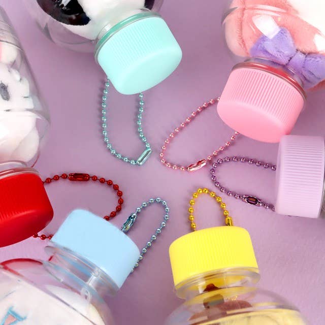 PomPomPurin Mini Bottle Plush Keychain (10 cm) · Disco Waffle