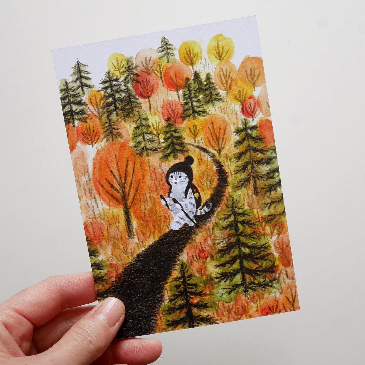 Autumn Cat Postcard