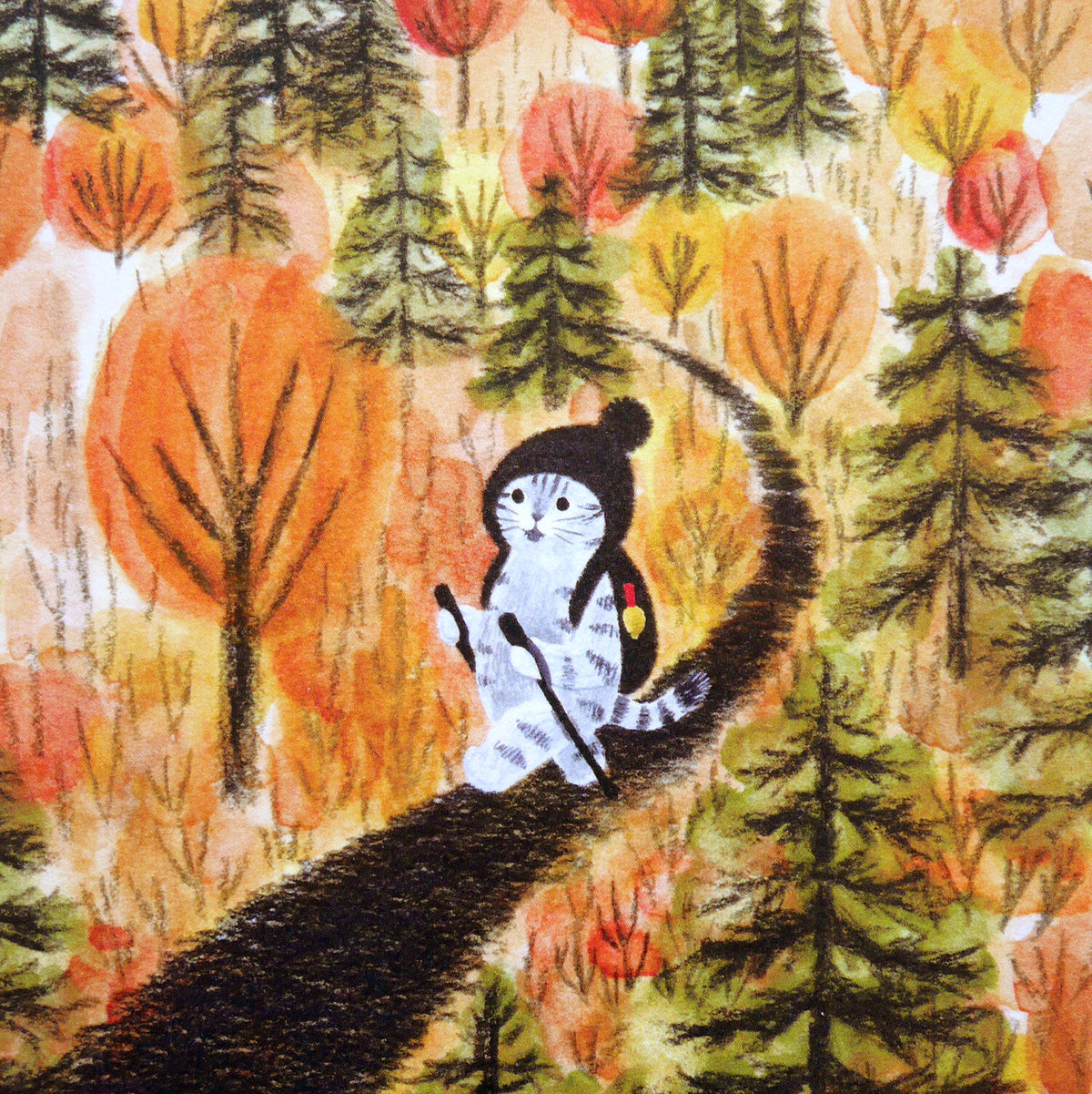 Autumn Cat Postcard