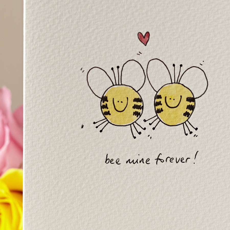 Bee Mine Forever Hand Illustrated Card