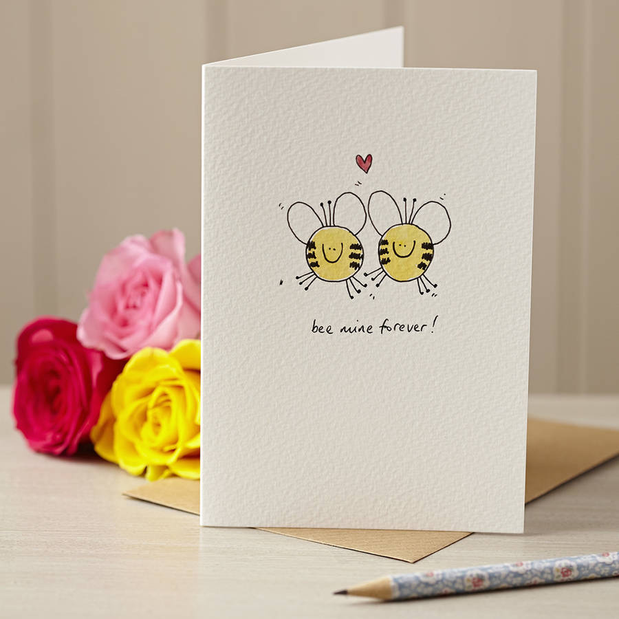 Bee Mine Forever Hand Illustrated Card