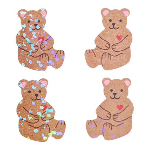 Sparkly Bear Holographic Stickers