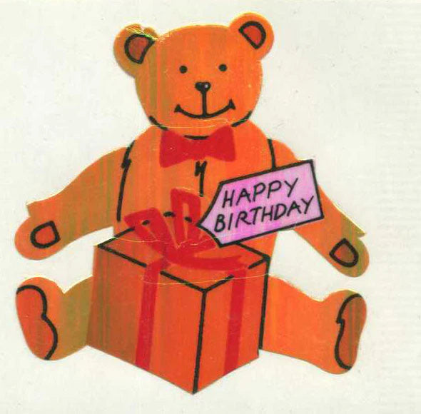 Birthday Bear Sticker from the Roll