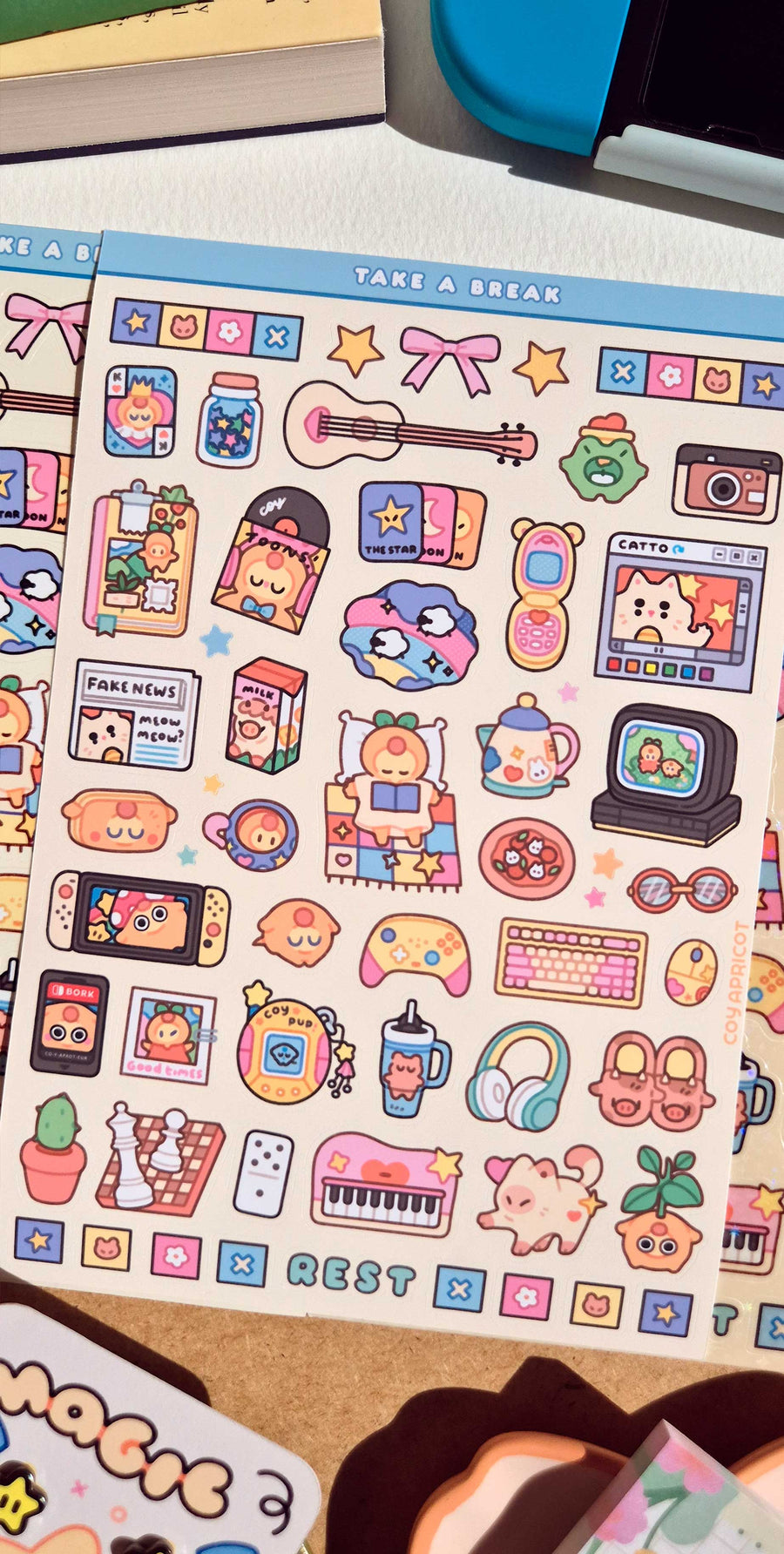 Take A Break Holographic Stickers