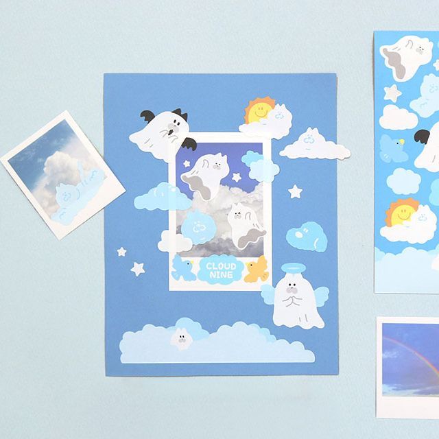 Ghost Cats Stickers Set
