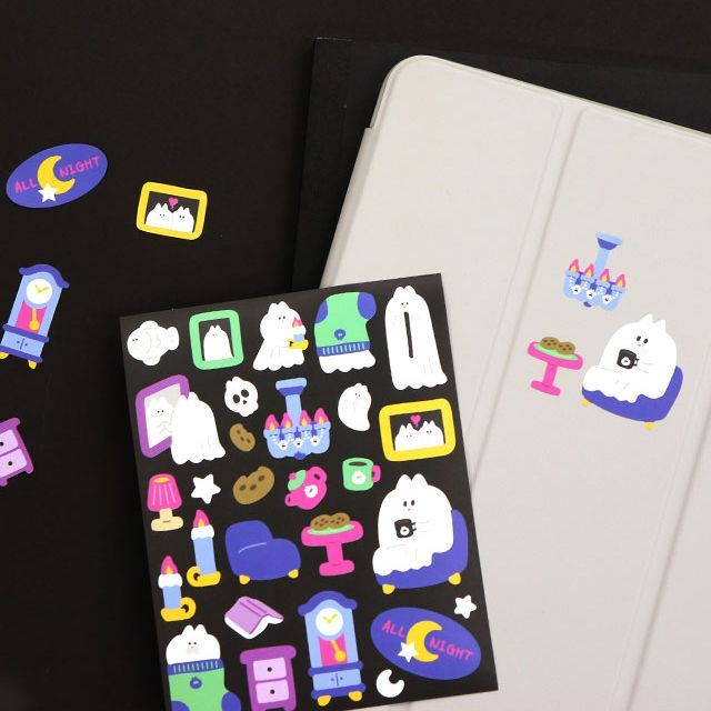 Ghost Cats Stickers Set