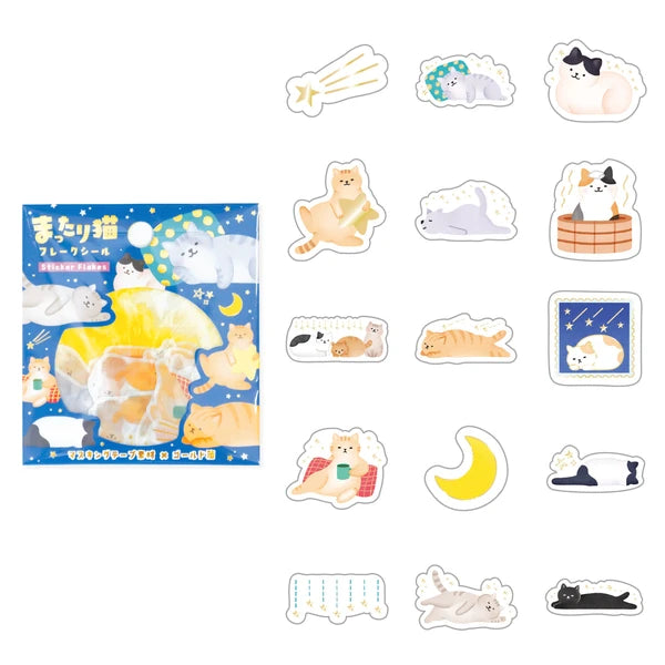 Nighttime Cats Sticker Flakes