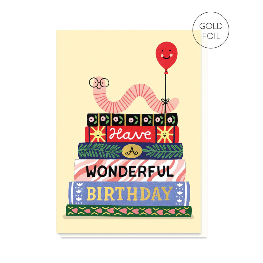 Bookworm Birthday Card