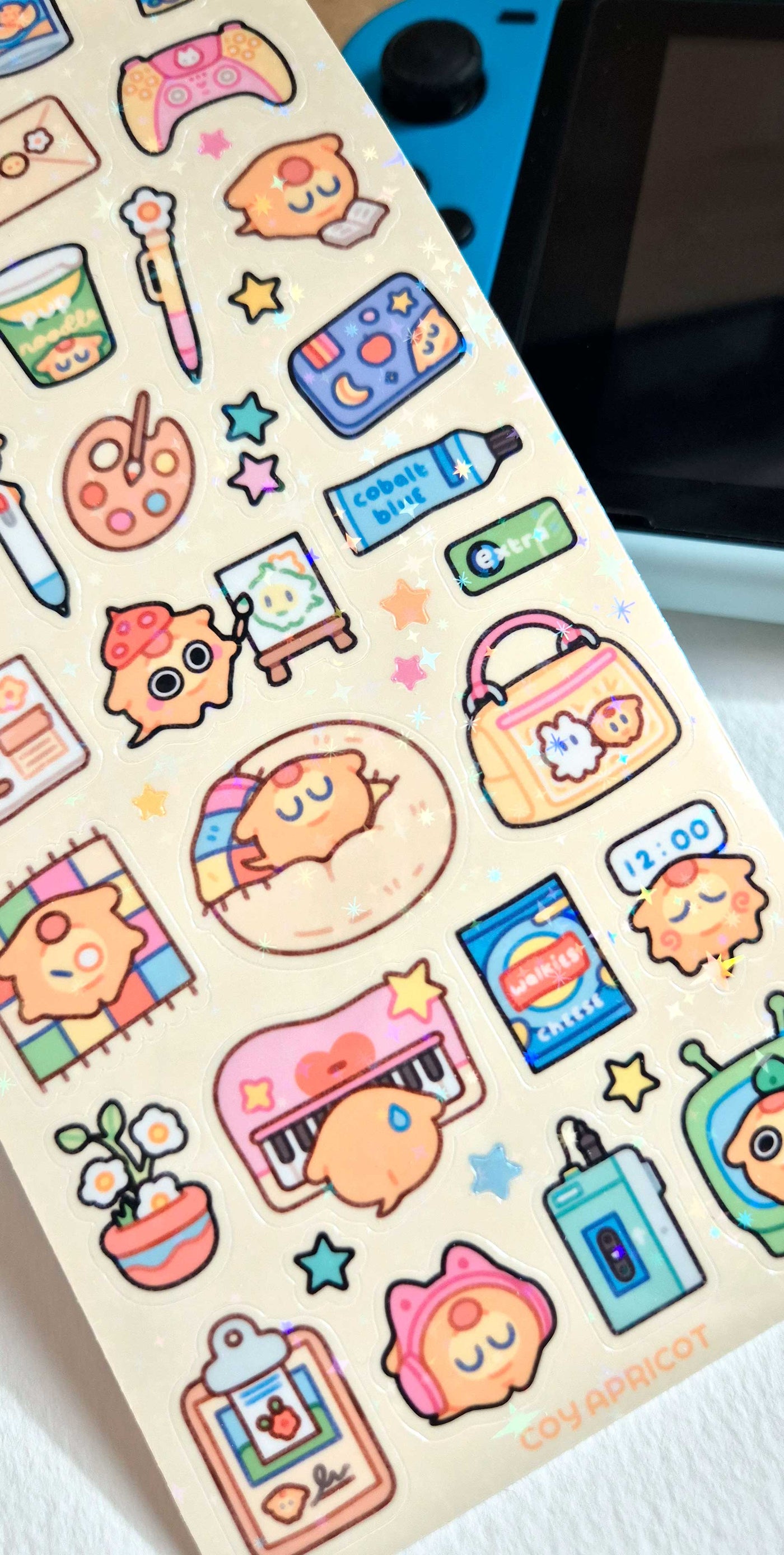 Coy Pup Activities Holographic Stickers