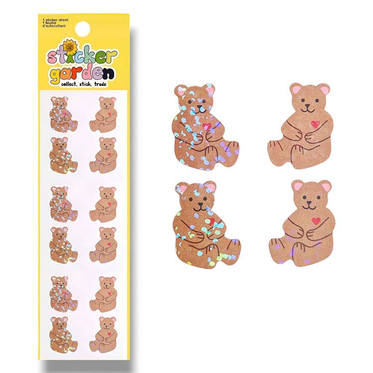 Sparkly Bear Holographic Stickers