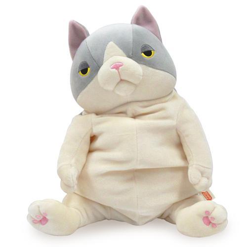 Large Grey and White Mochi Cat (42 cm)