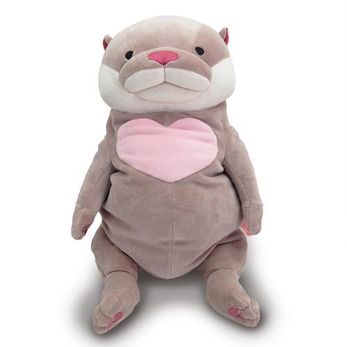 Large Grey Mochi Otter with Heart (42 cm)