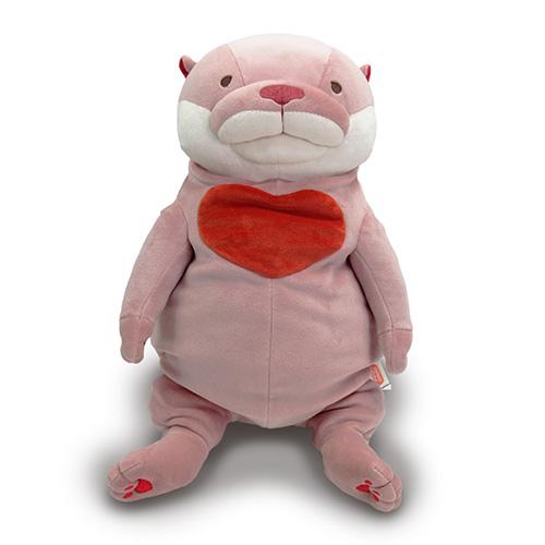 Large Pink Mochi Otter with Heart (42 cm)