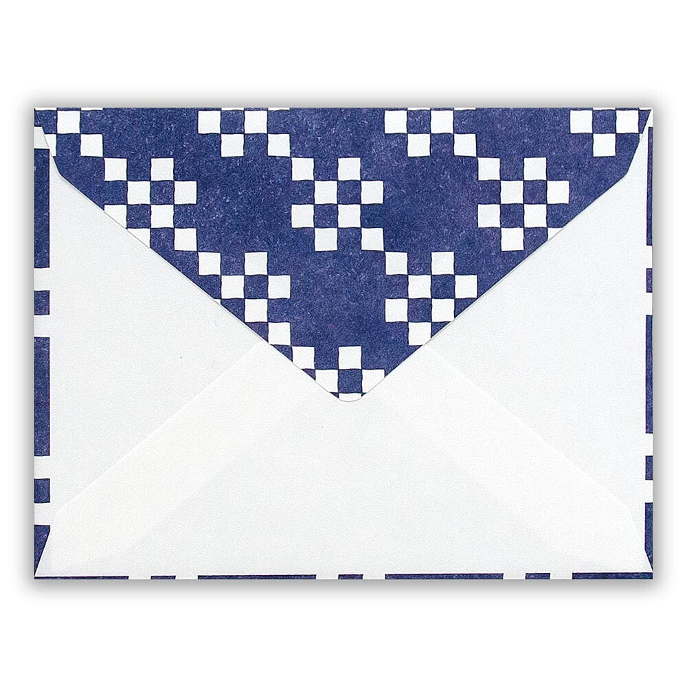 Indigo Check Mini Letter Set