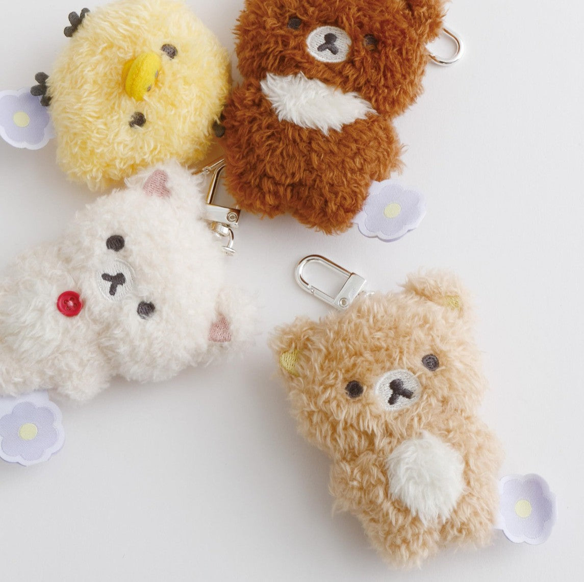 Mini Fluffy Rilakkuma Bear Keychain Plush (8cm)