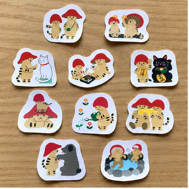 Mushroom Cats Sticker Flakes
