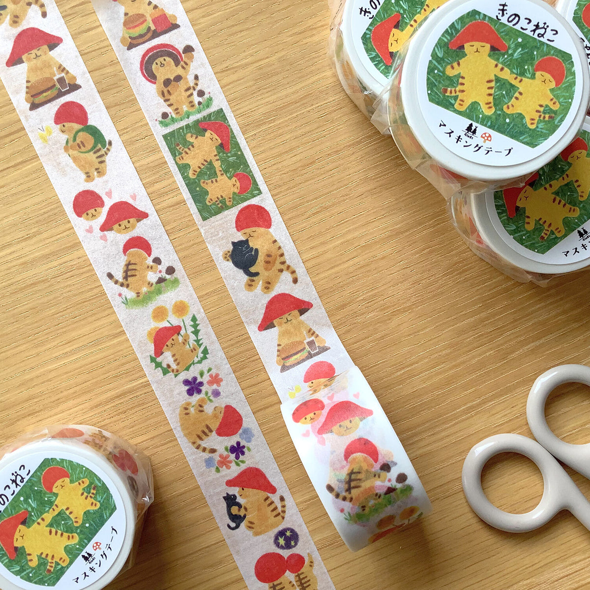 Mushroom Cats Washi Tape