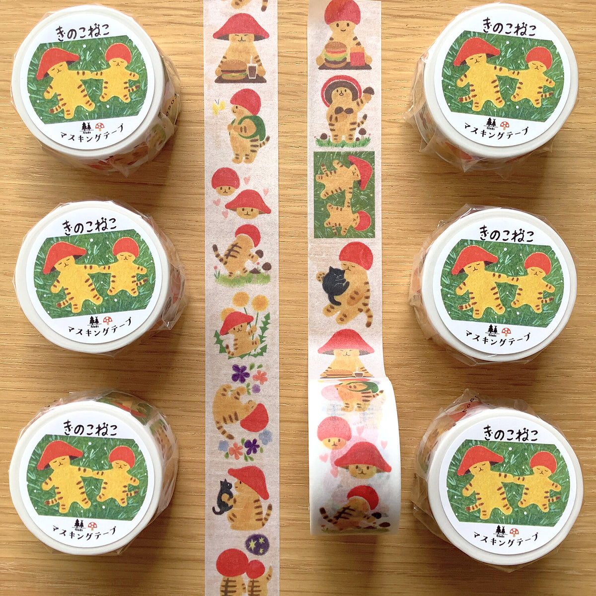 Mushroom Cats Washi Tape