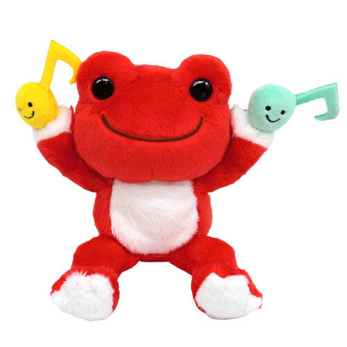 Red Pickles the Frog with music notes (20cm)