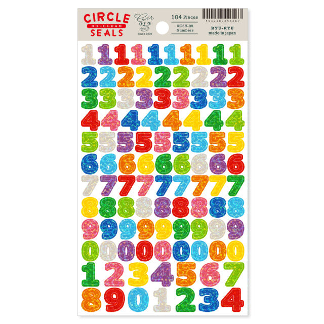 Holographic Rainbow Numbers Stickers