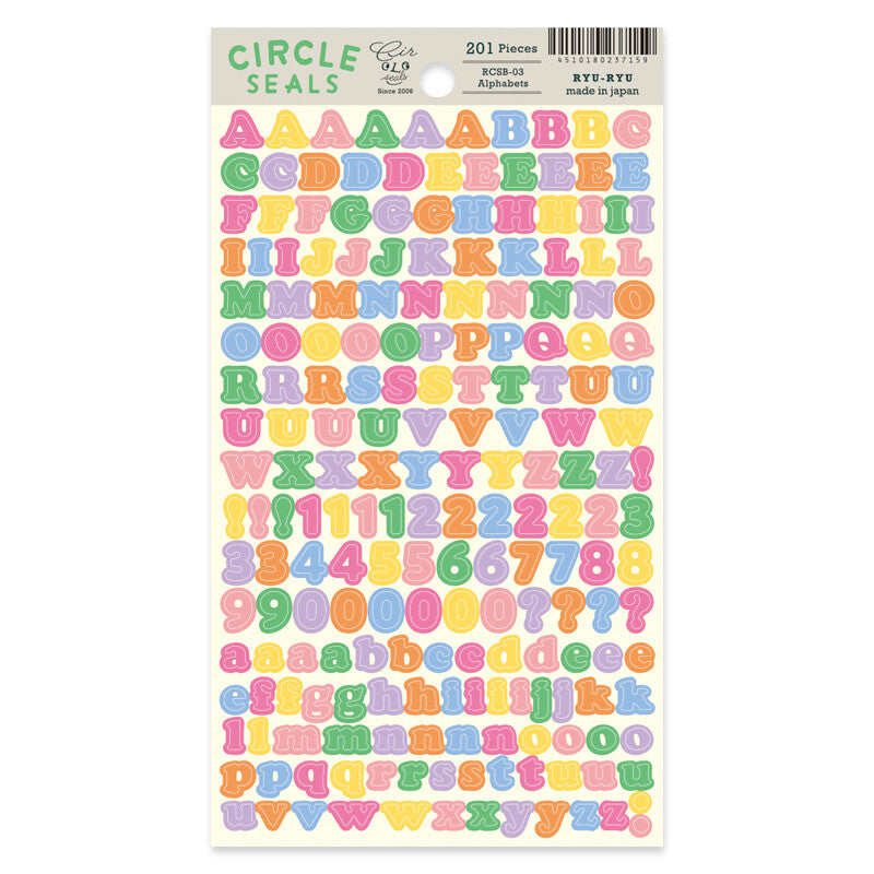 Pastel Alphabet Stickers