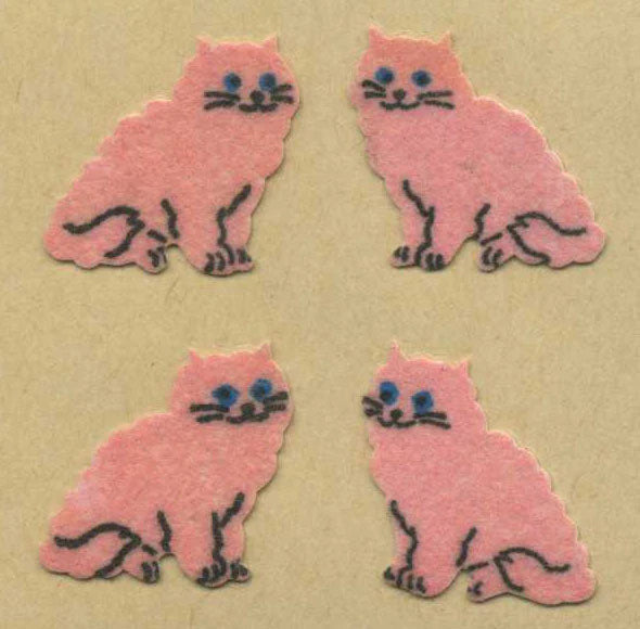 Pink Cat Stickers from the Roll