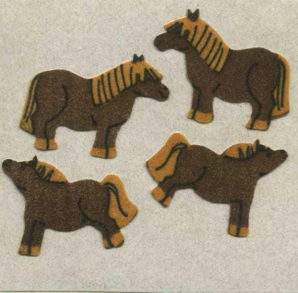 Brown ponies stickers from the Roll