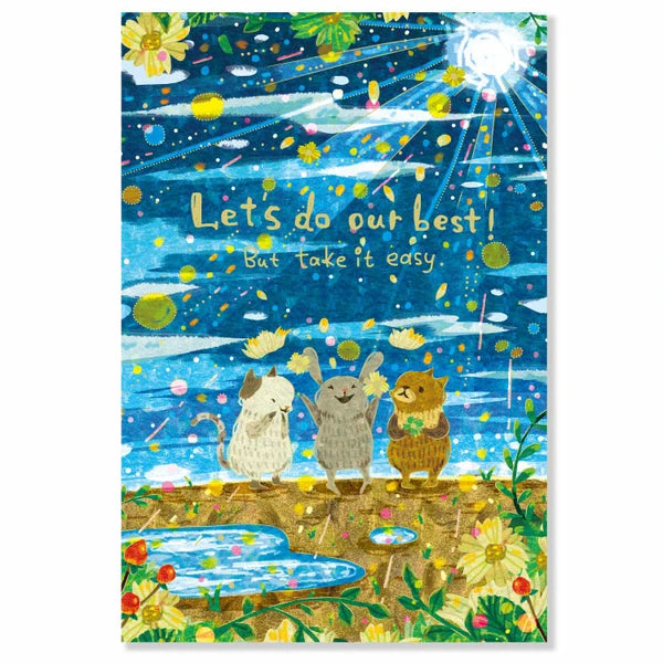 Let's Do Our Best (But Take It Easy) Postcard
