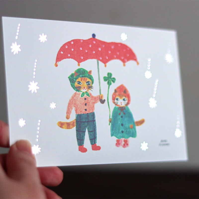 Cat Umbrella Postcard