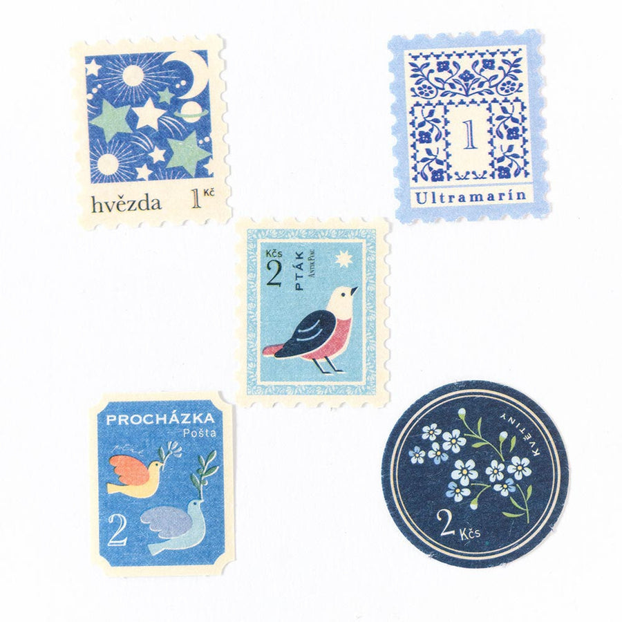 Blue Stamps Sticker Flakes