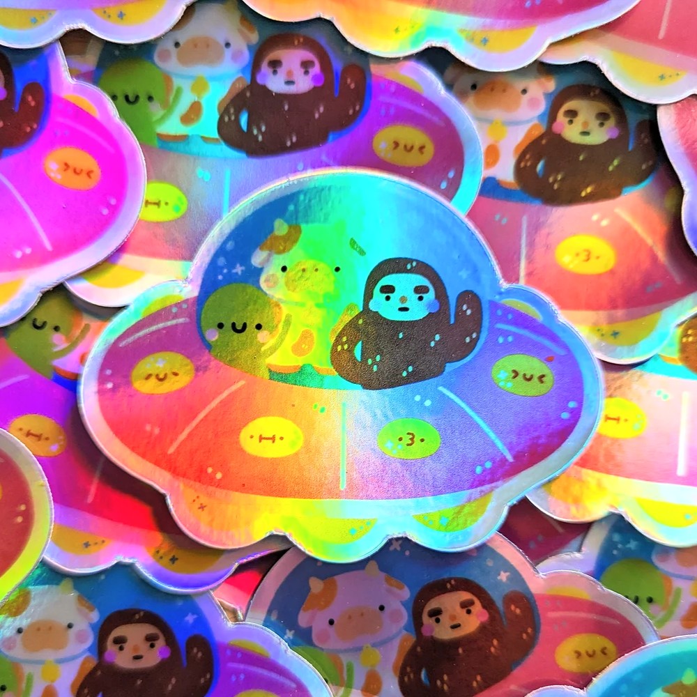 Cute UFO Vinyl Sticker
