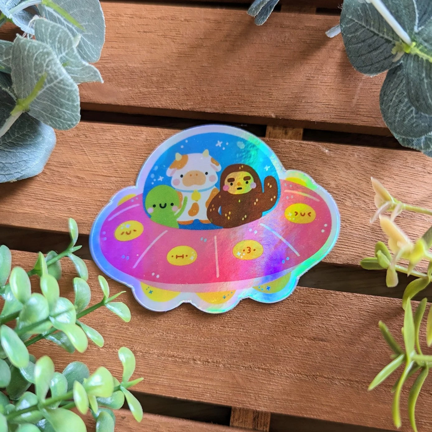 Cute UFO Vinyl Sticker