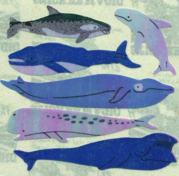 Whale Stickers from the Roll