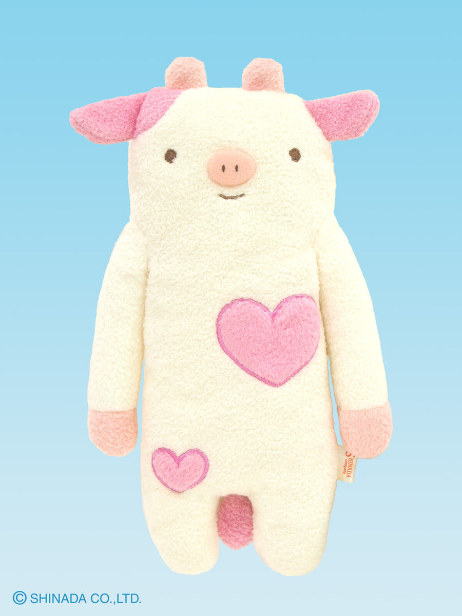 Fumofumo San White Cow with Pink Hearts (20cm)