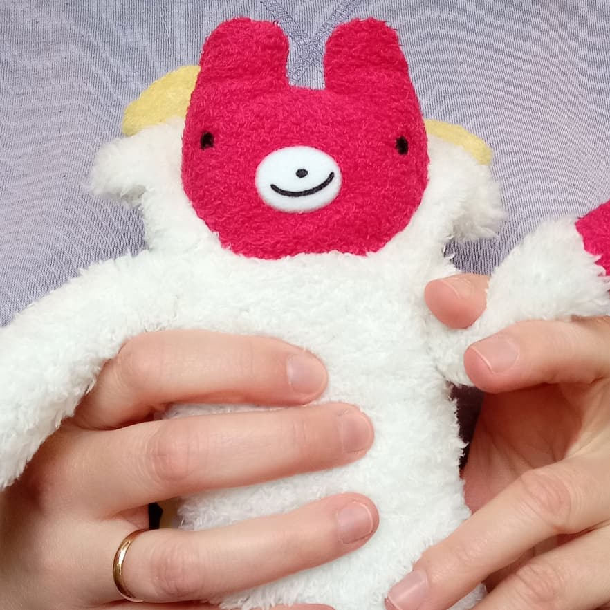Fumofumo San Red Bear in a  Sheep Onesie (20cm)