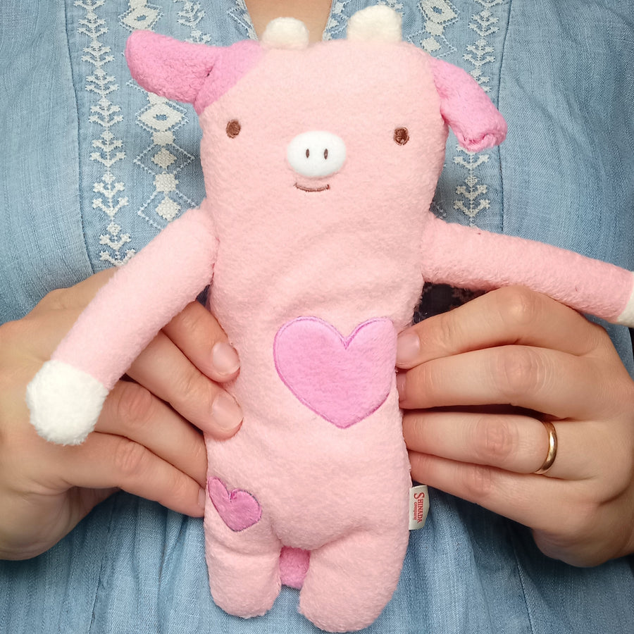 Fumofumo San Pink Cow with Hearts (20cm)