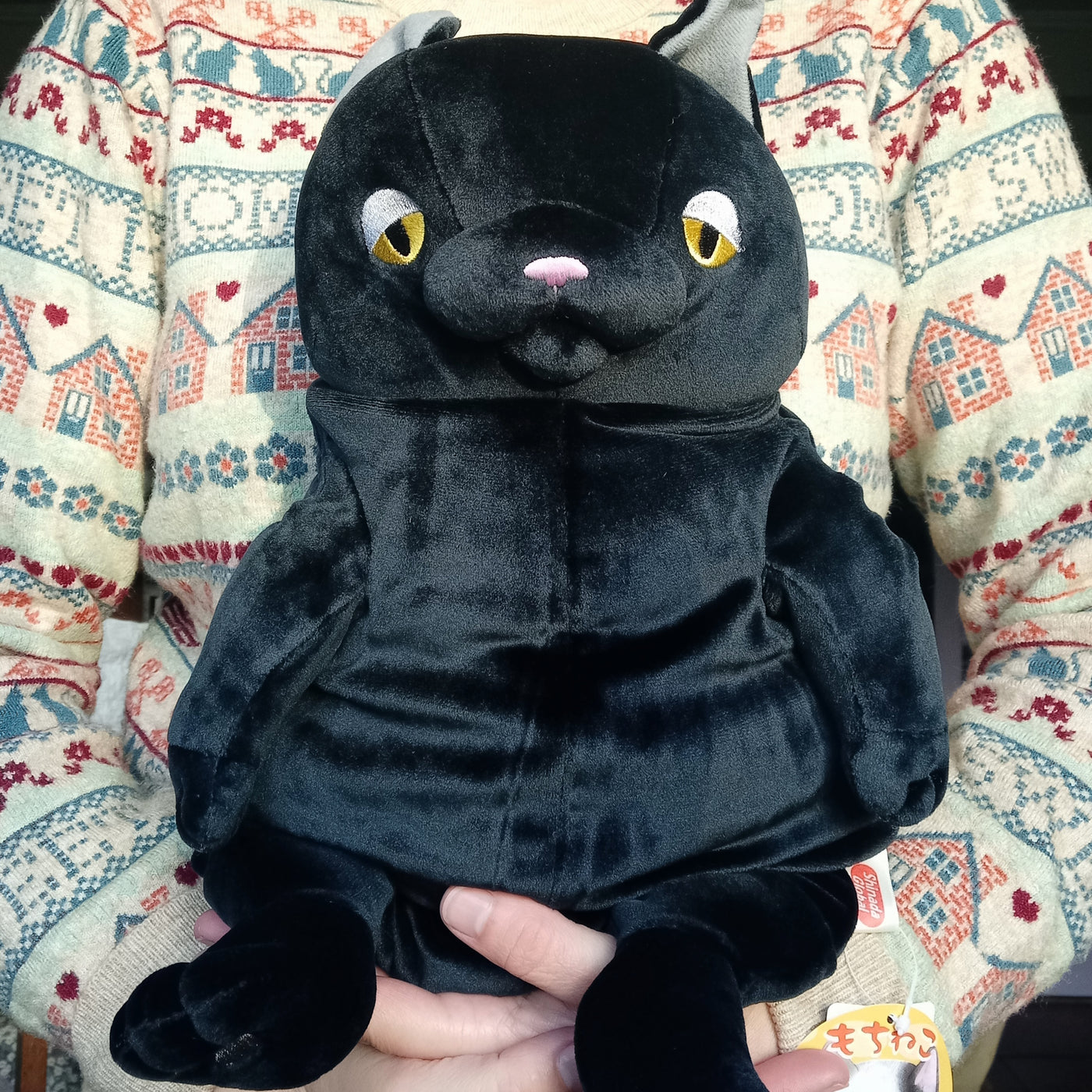 Large Black Mochi Cat (42 cm)