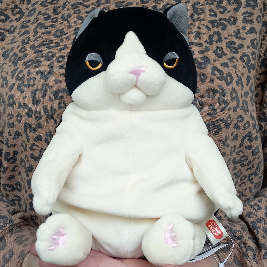 Medium Black and White Mochi Cat (30 cm)