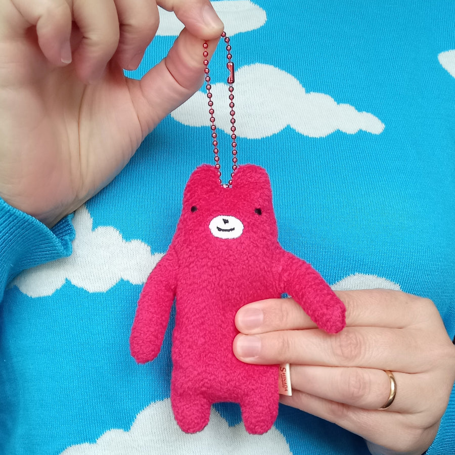 Fumofumo San Mini Red Bear Keychain (12cm)