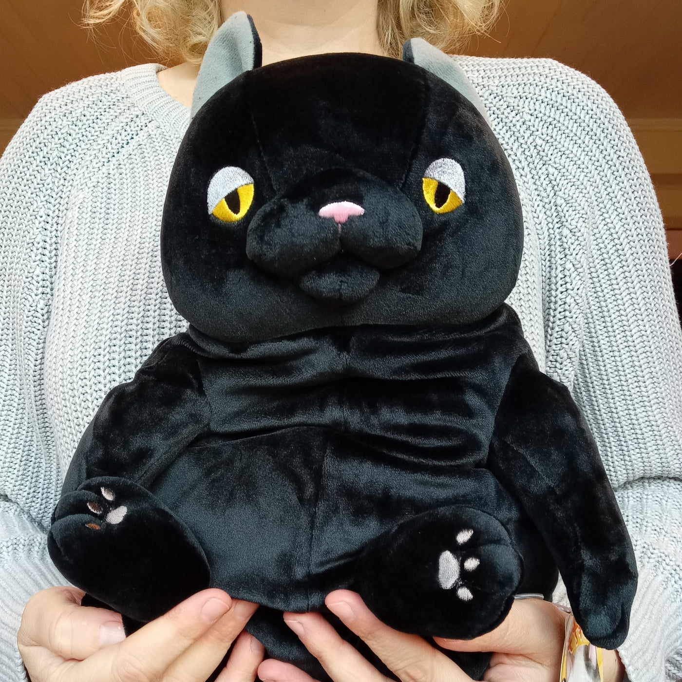 Large Black Mochi Cat (42 cm)