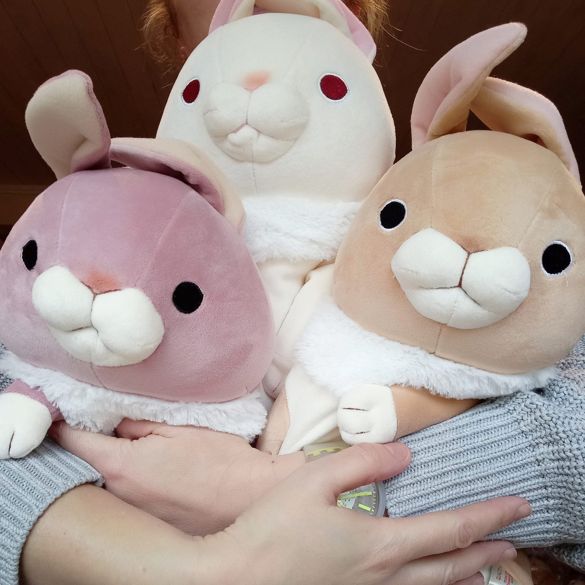 Large White Mochi Straight eared Bunny 48 cm