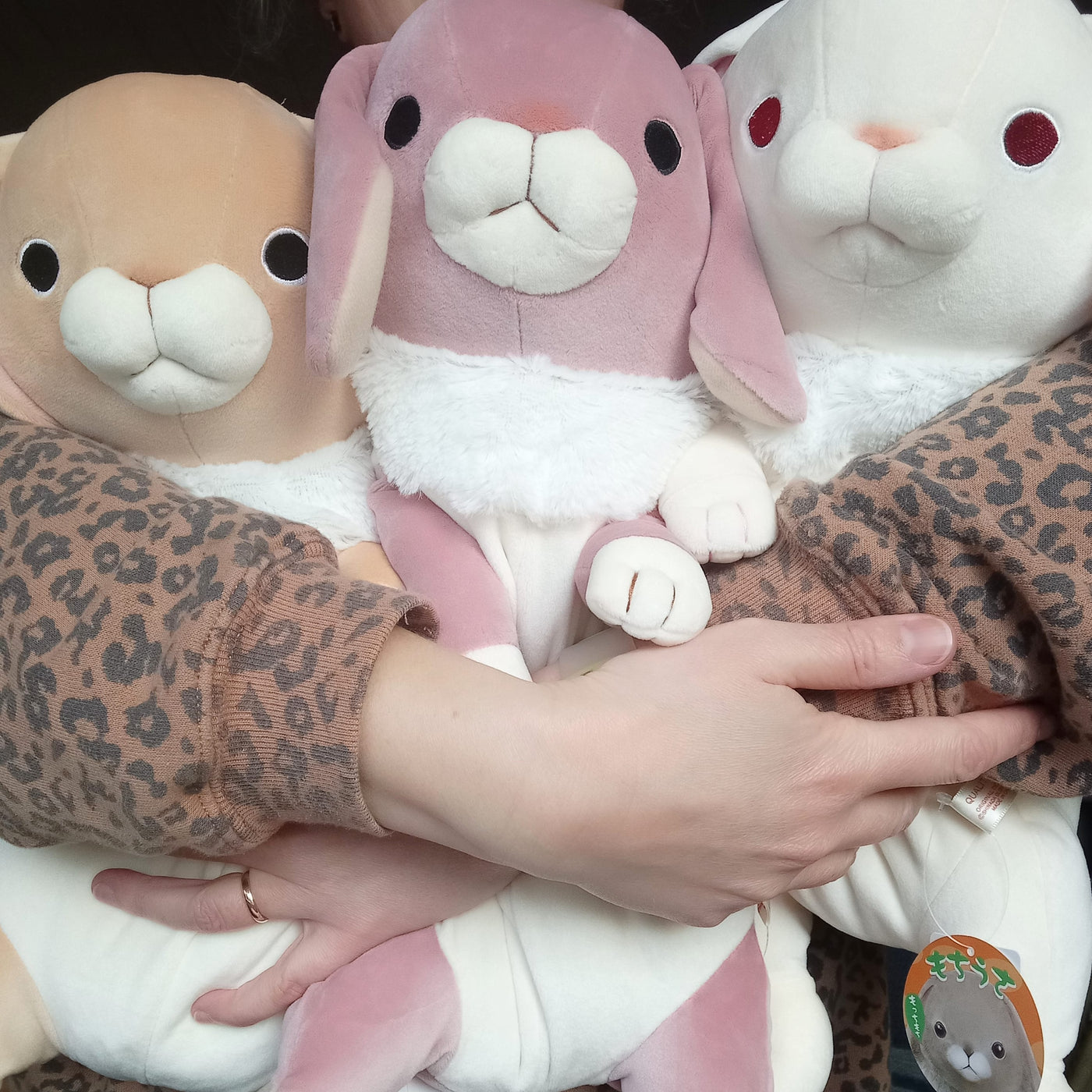 Large Pink Mochi Lop-Eared Bunny (42 cm)