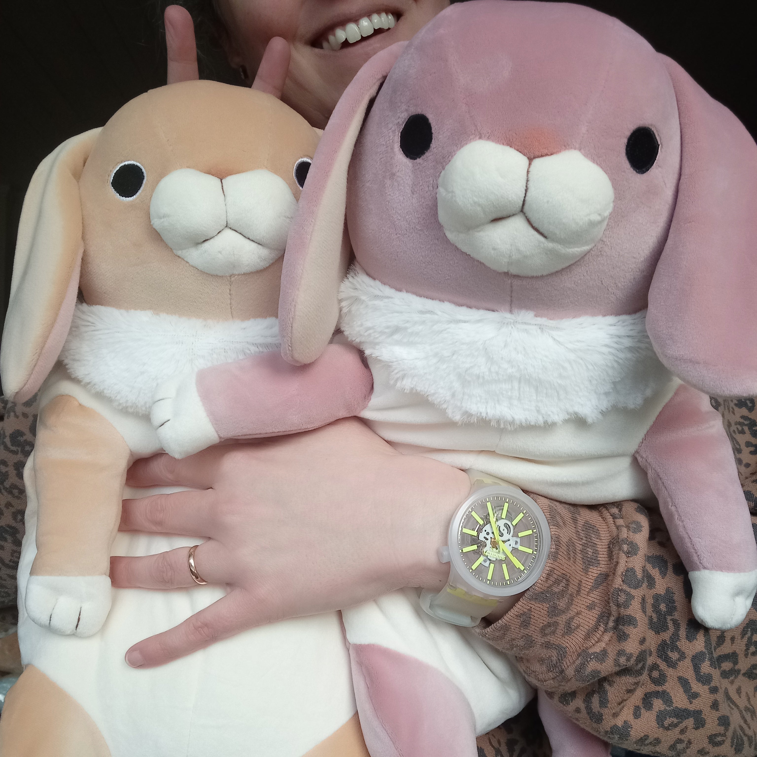 Large Pink Mochi Lop-Eared Bunny (42 cm)